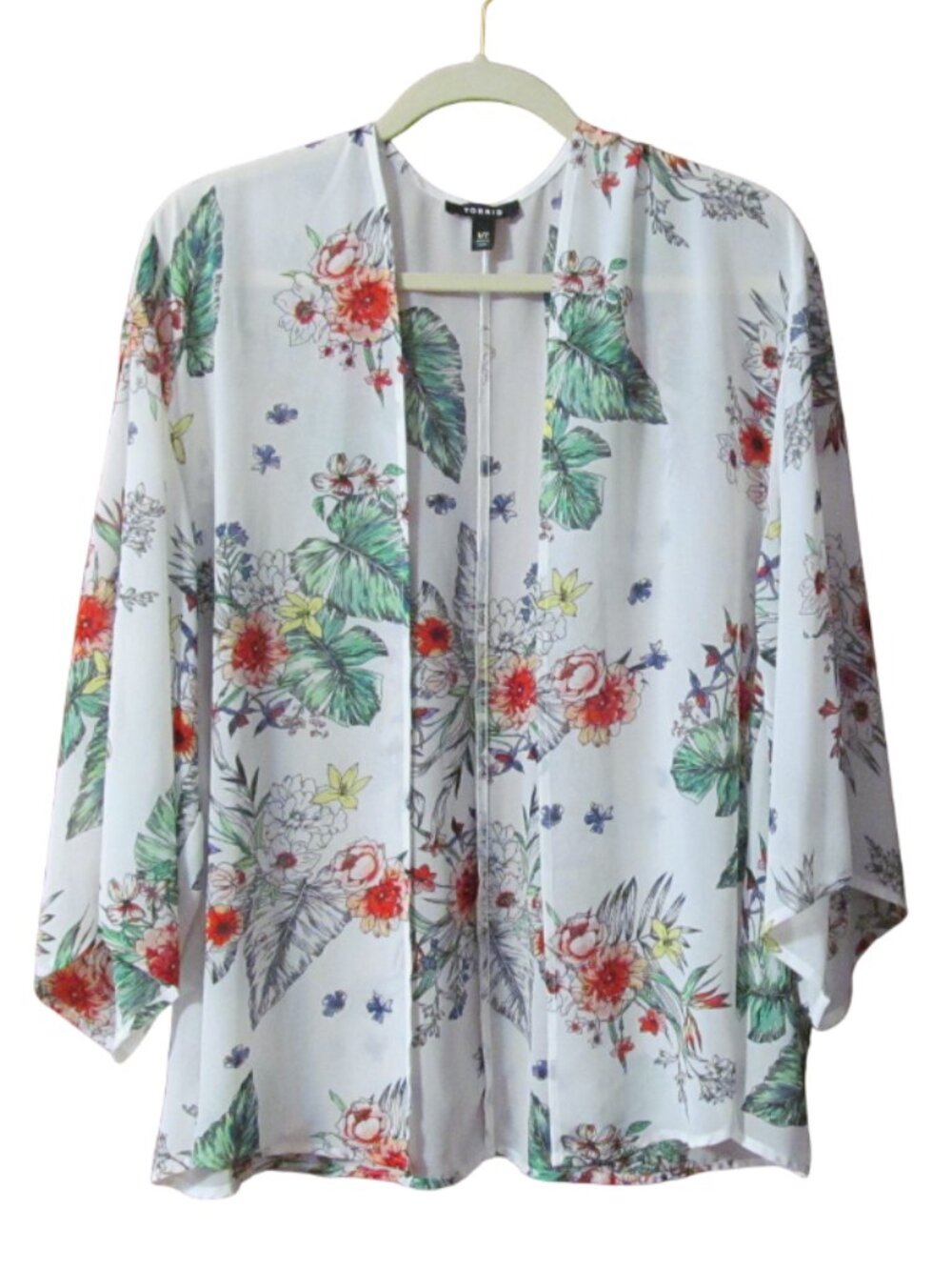 Torrid Floral Open-Front Cardigan Kimono - Size 1/2 (14-18)